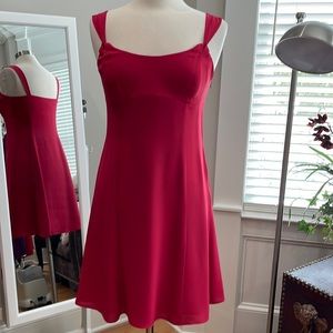 Loft Red 100% silk outer with lining polyester Sz 8p EUC Like new Beautiful